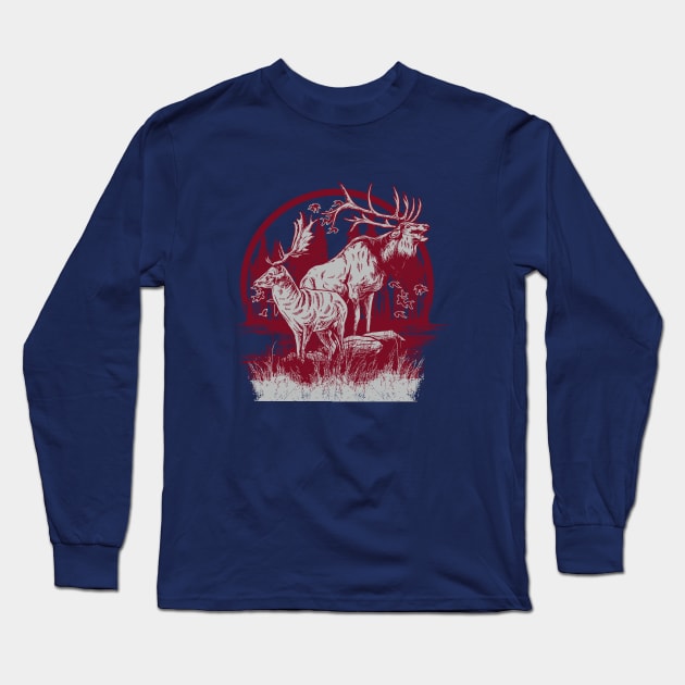 Big Bucks: Wildlife and Outdoors Design Long Sleeve T-Shirt by Jarecrow 